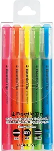 Beetle Tip 3-Way Highlighter (5-Color Set)