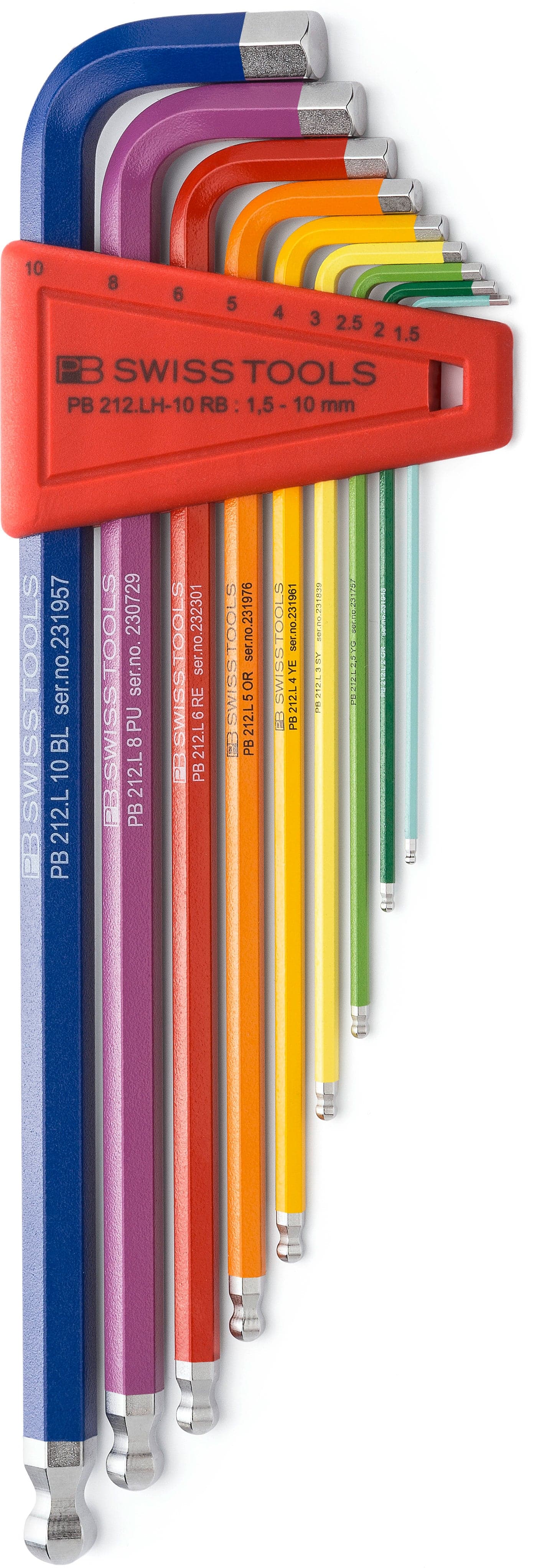 PB 212.LH-10 RB Rainbow Hex Key Set