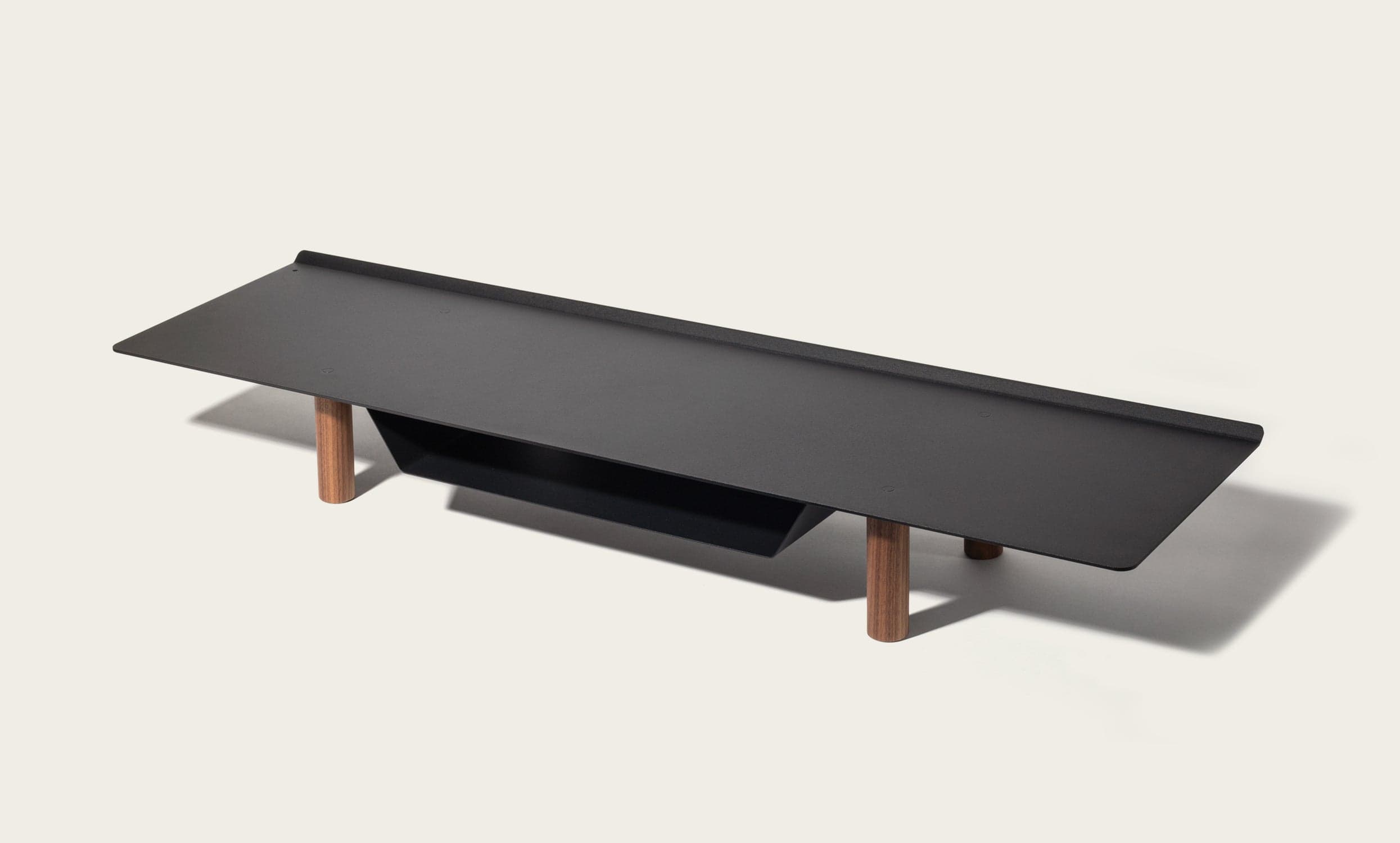 Gather Large Monitor Stand (Black/Walnut)