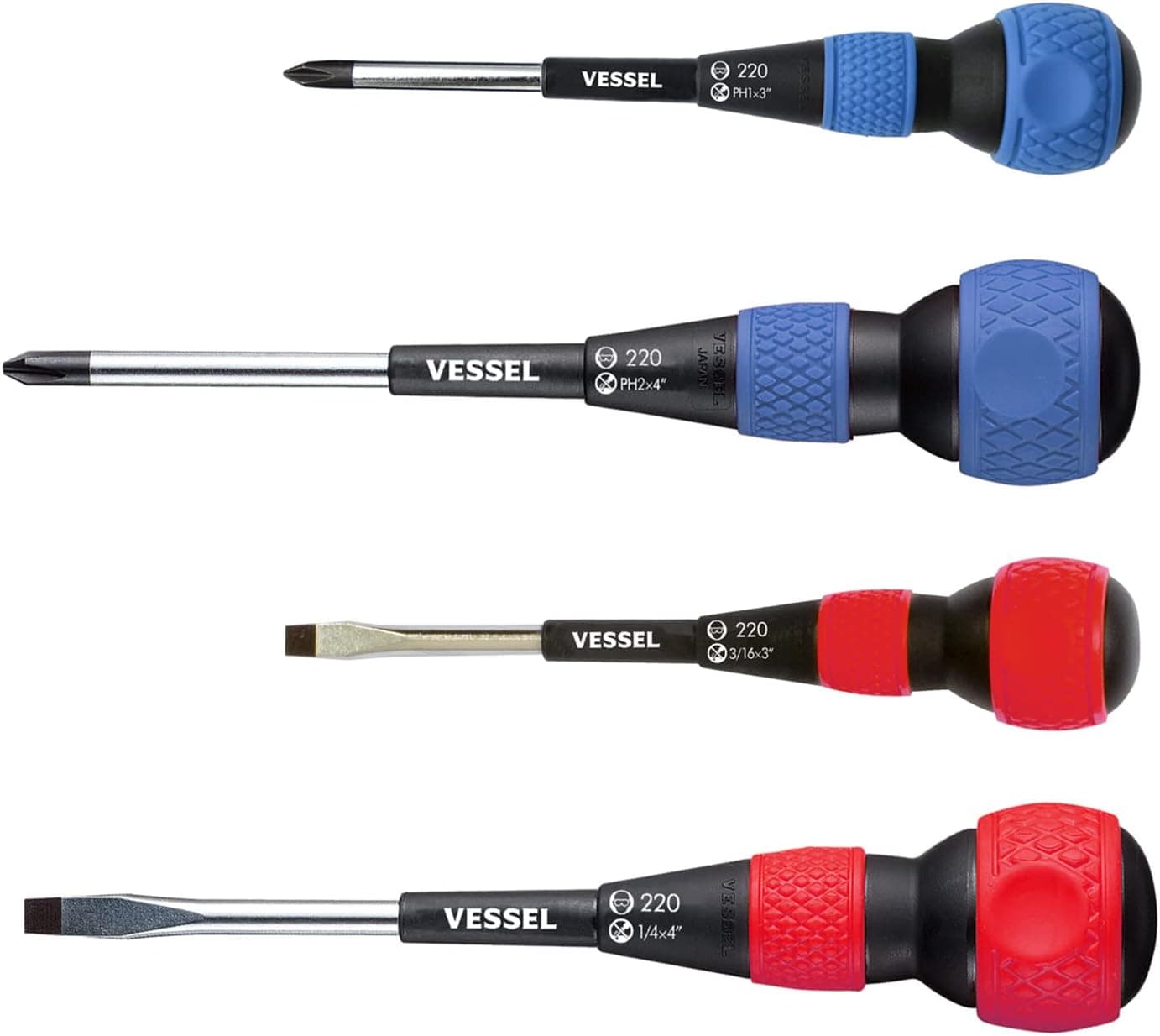 Ball Grip Screwdriver 4PC Set